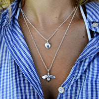 Silver Large Honey Bee Necklace