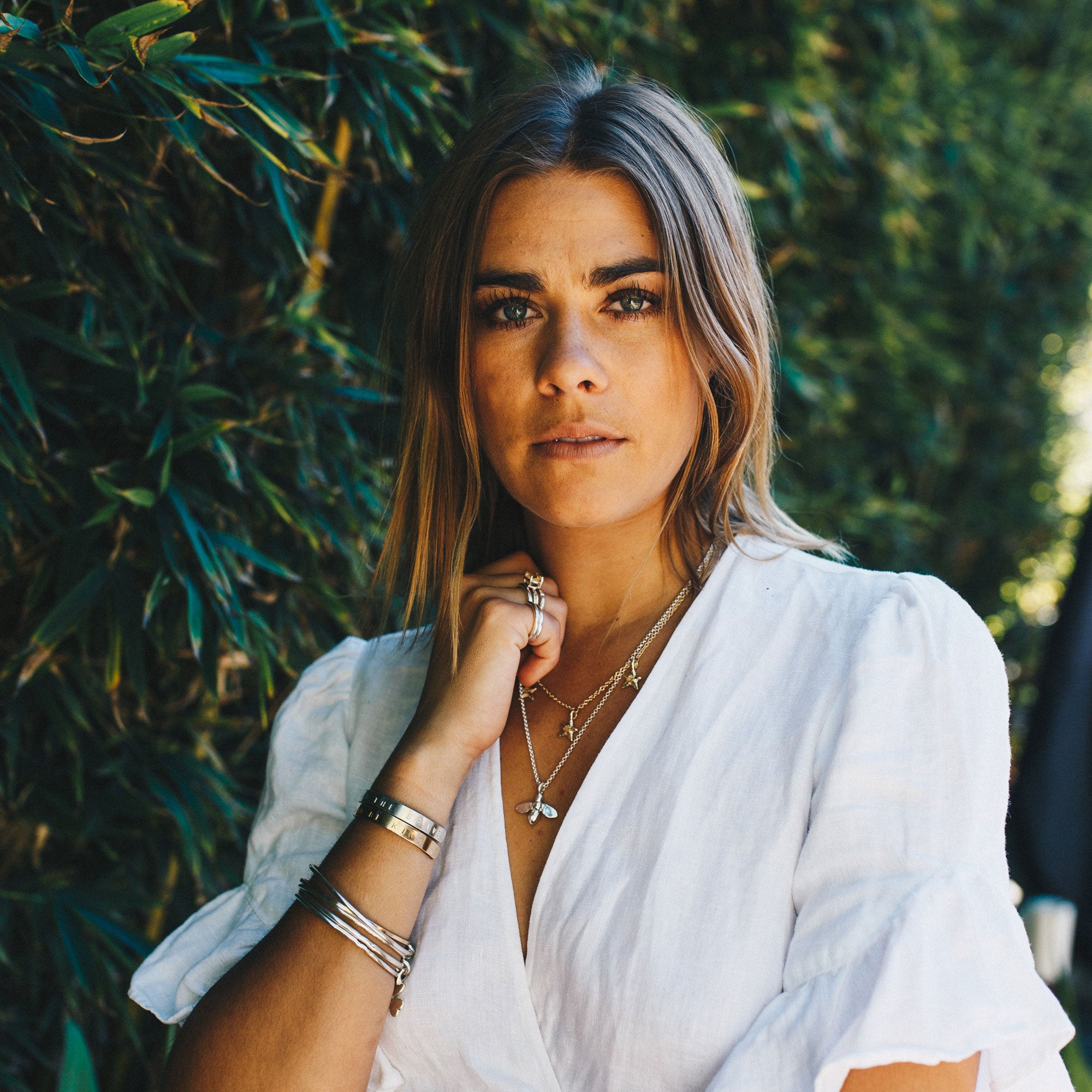 Silver Large Honey Bee Necklace