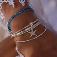 Silver Medium Starfish Bangle