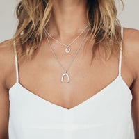 Silver Medium Original Stirrup Necklace