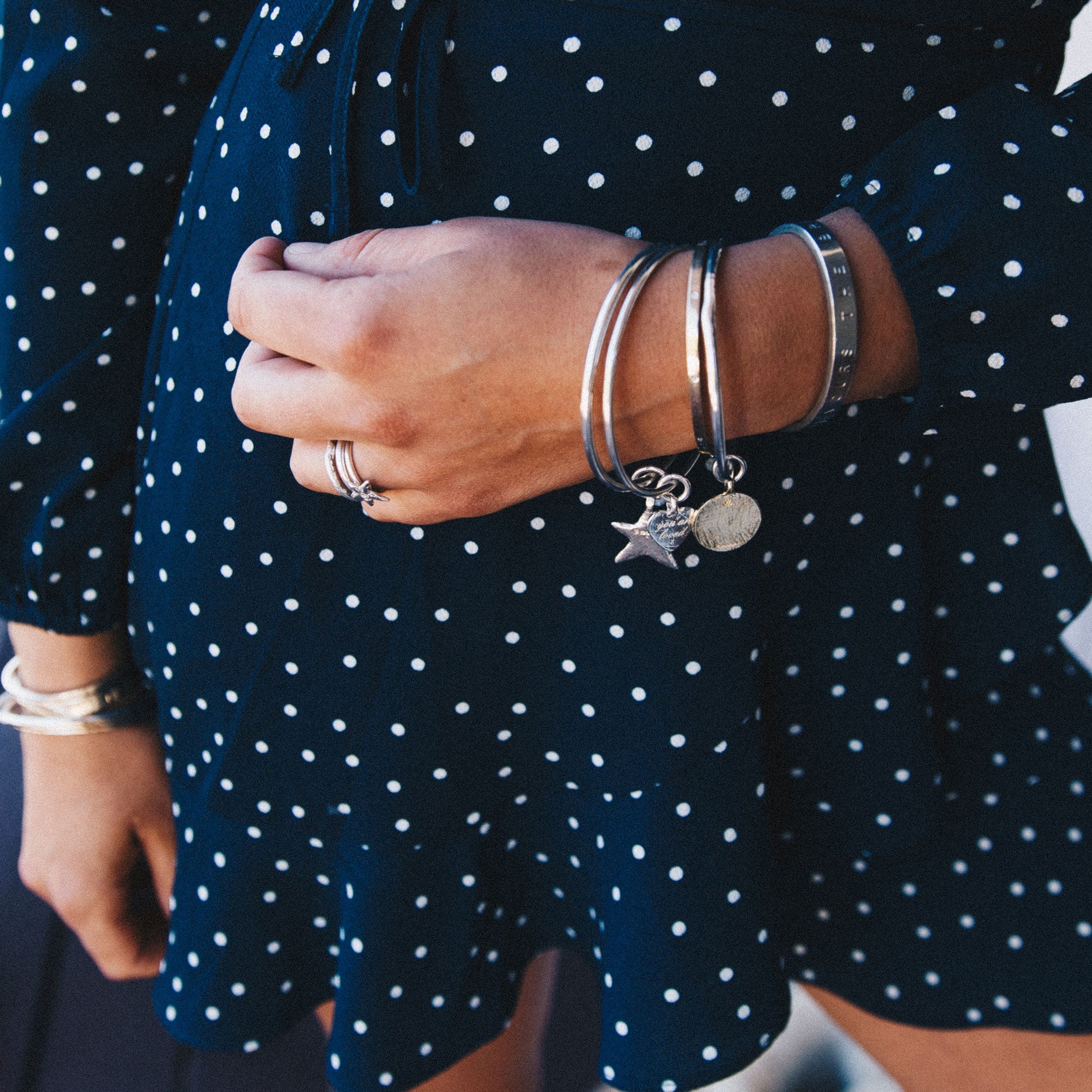 Silver Medium You Are Loved Bangle