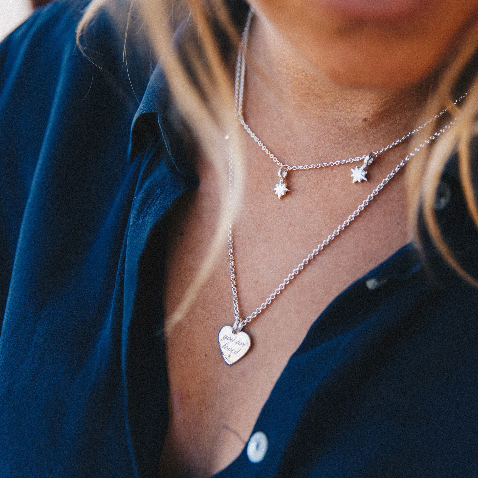 Silver Medium You Are Loved Necklace