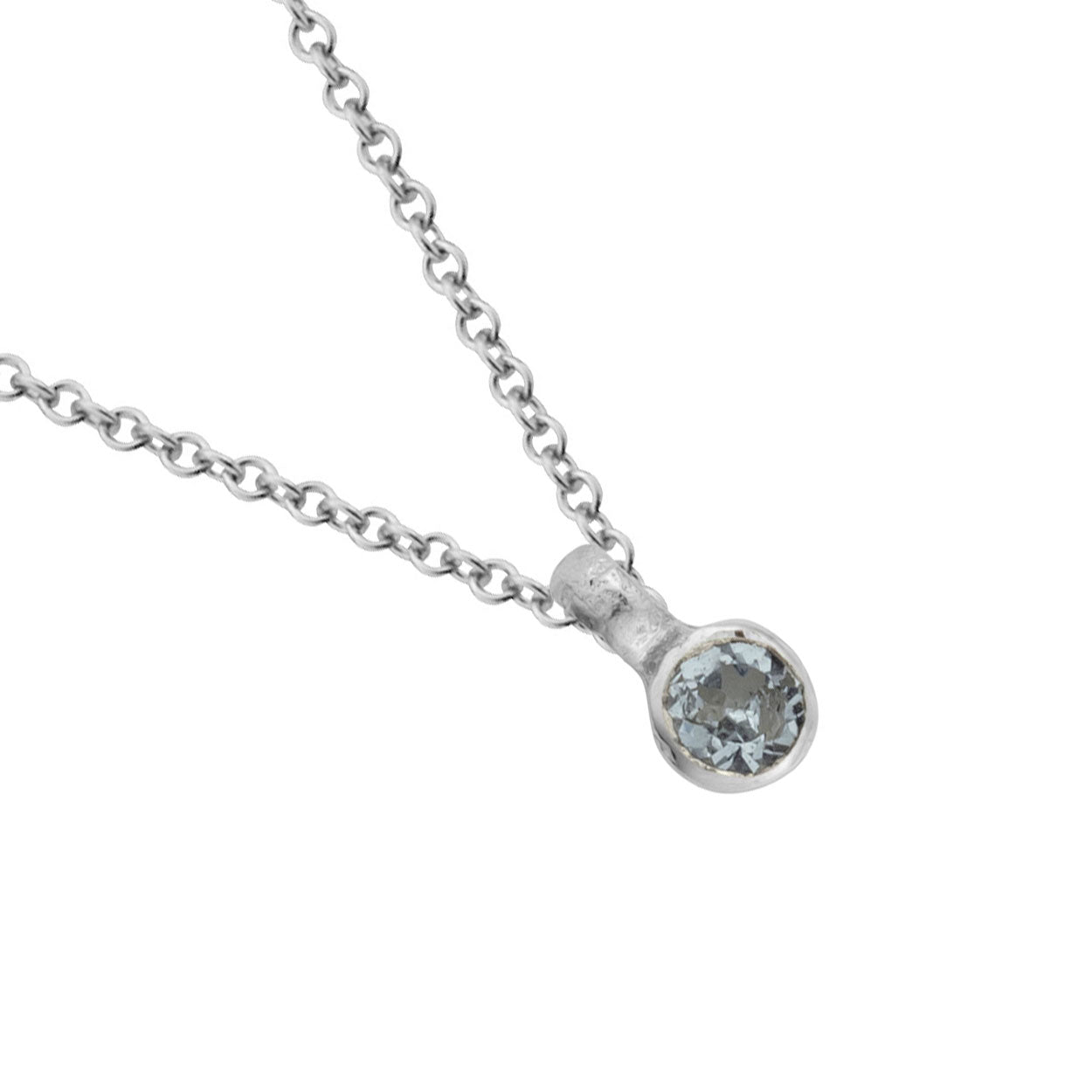 Silver Mini Aquamarine Pendant
