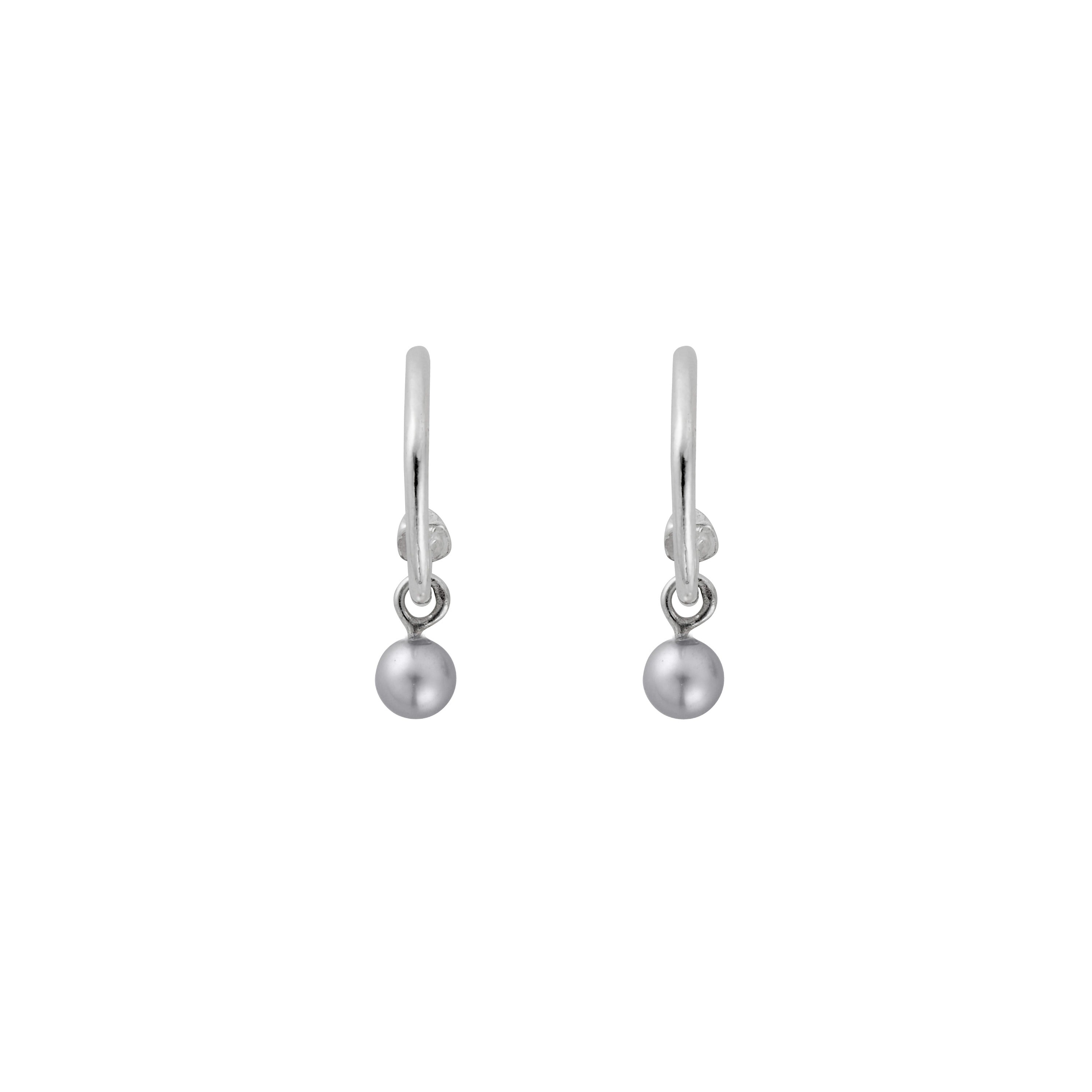 Mini Cupid Hoops With Mini Petrol Pearl Earring Charms