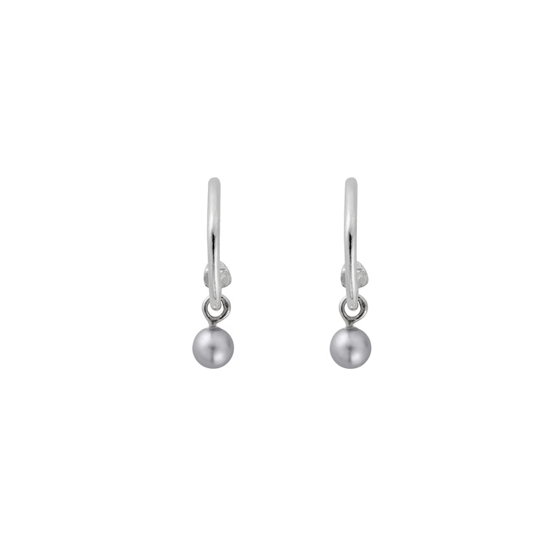 Mini Cupid Hoops With Mini Petrol Pearl Earring Charms