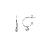 Mini Cupid Hoops With Mini Petrol Pearl Earring Charms