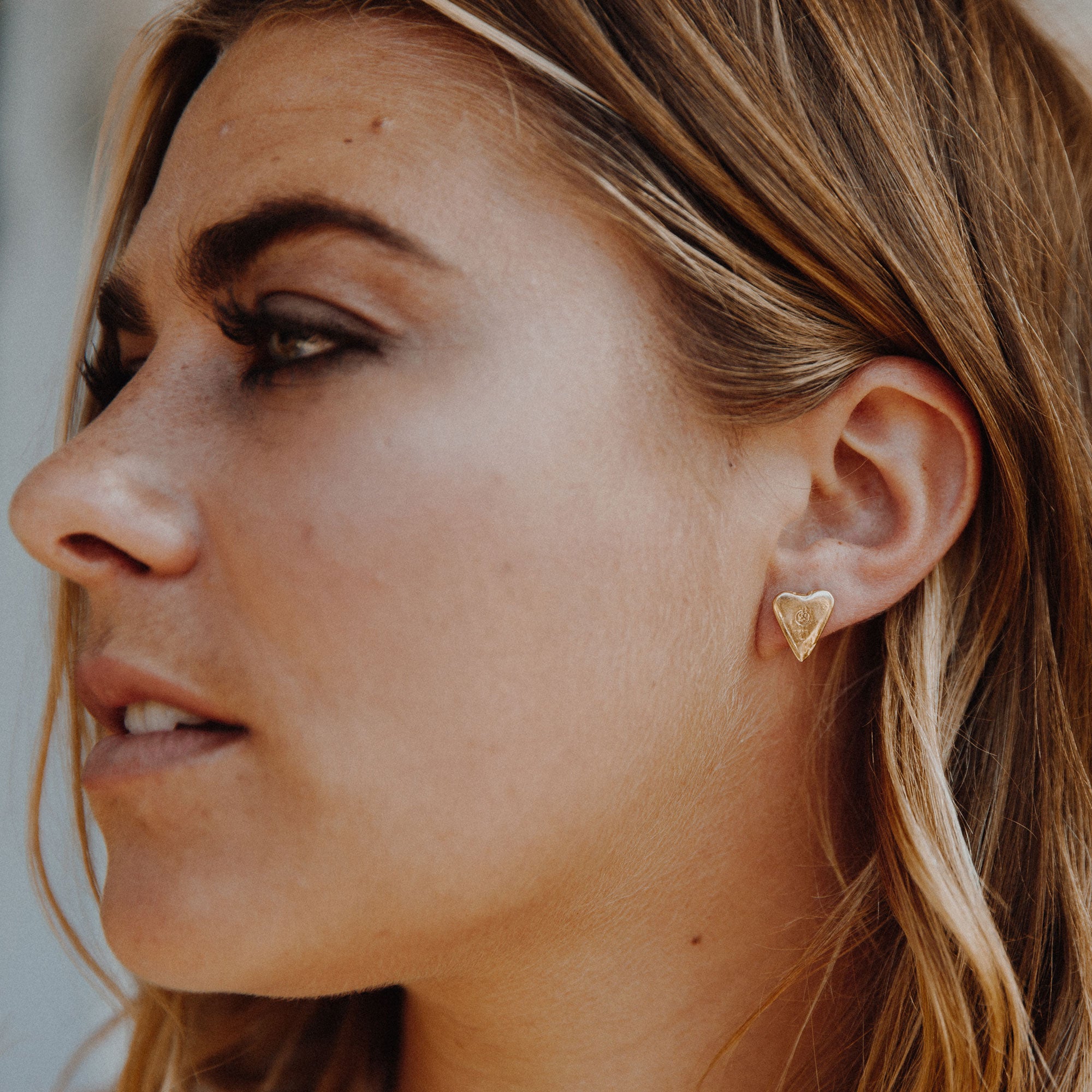 Silver Mini Heart Stud Earrings