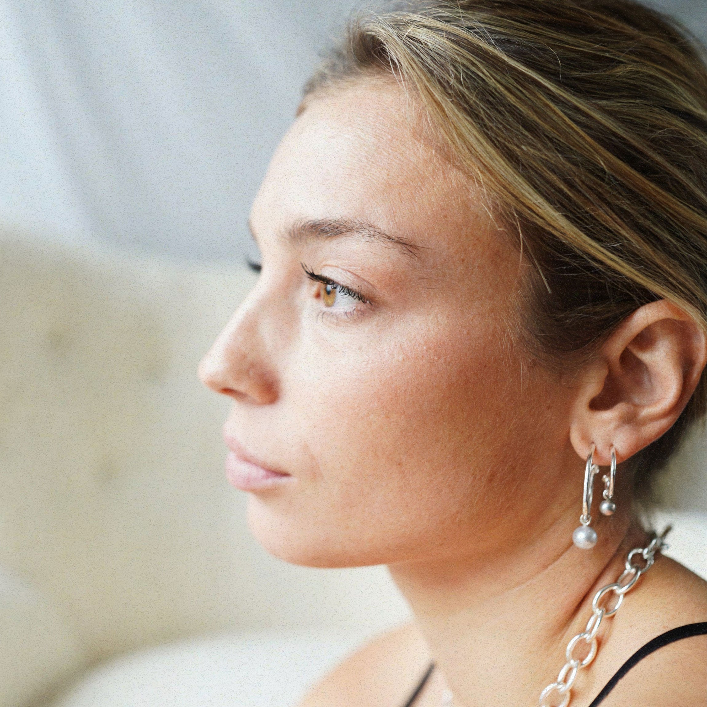Mini Cupid Hoops With Mini Petrol Pearl Earring Charms