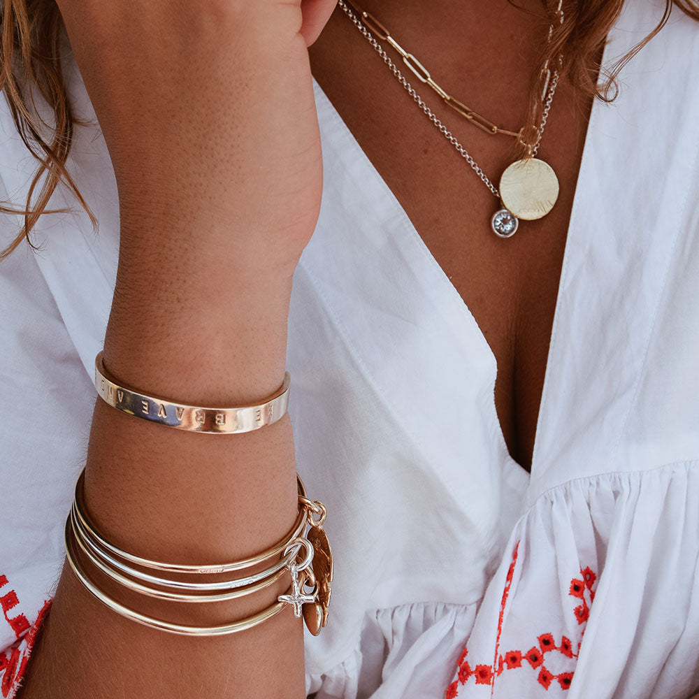 Silver Mini Kiss Bangle