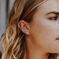 Silver Mini Kiss Stud Earrings