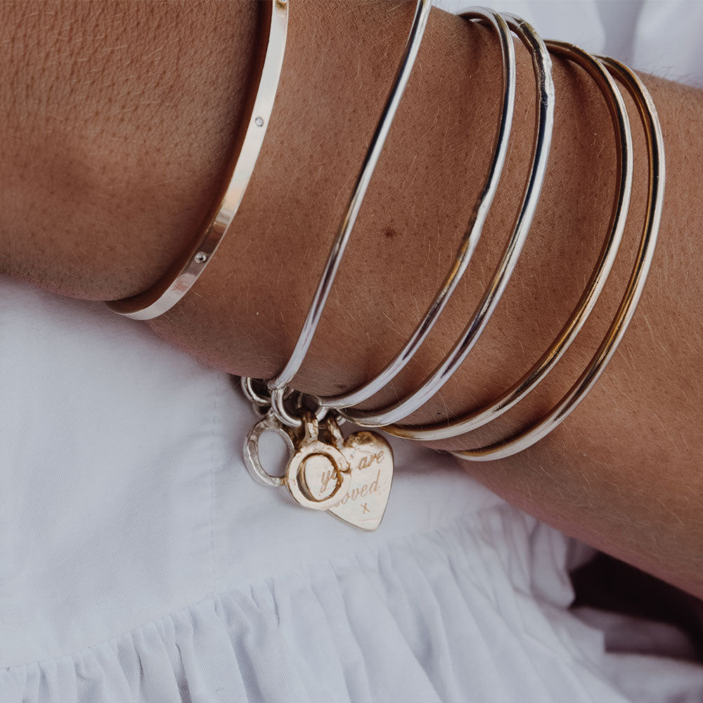 Silver Mini Open Circle Bangle