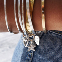 Silver Mini Open Heart Bangle