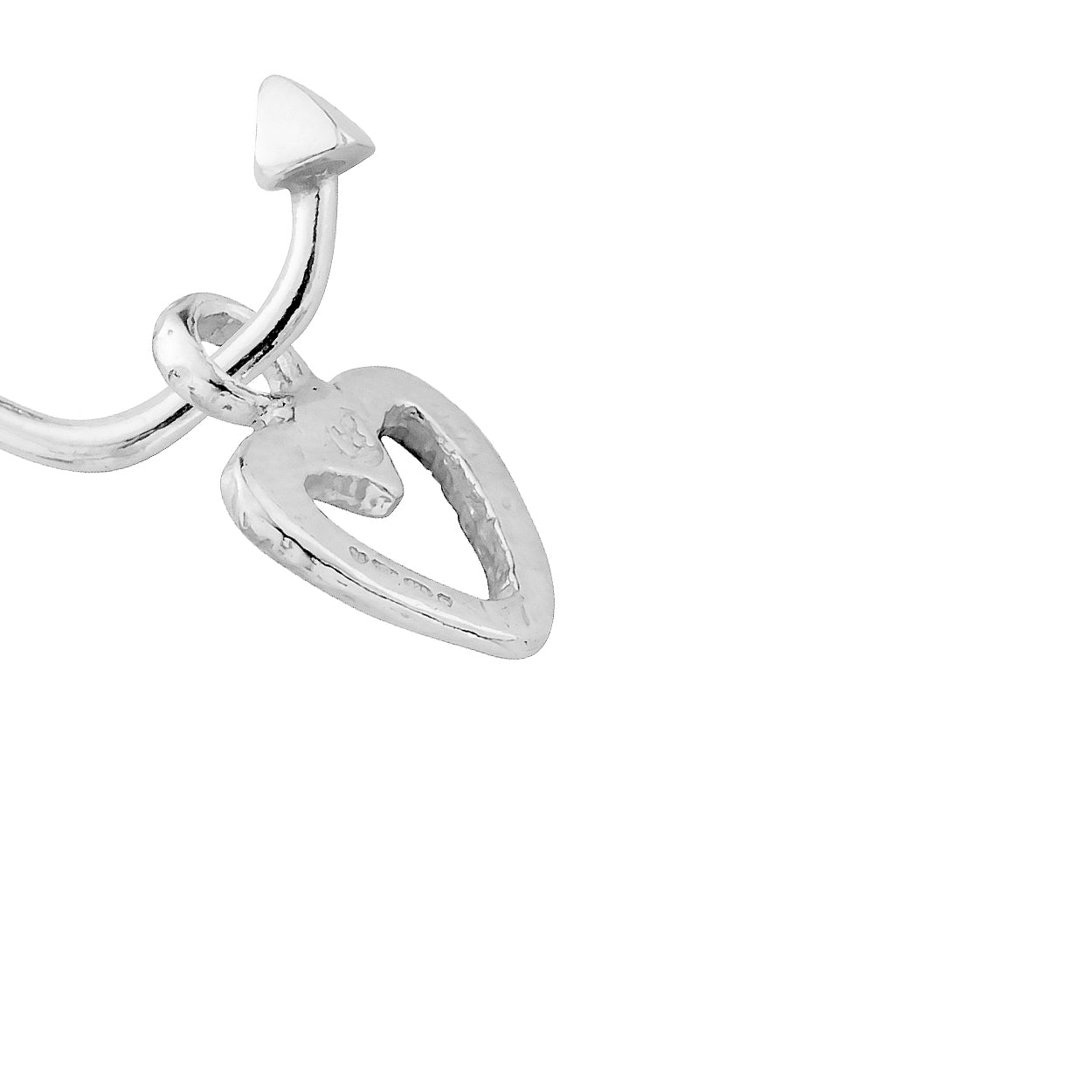 Silver Mini Open Heart Single Earring Charm