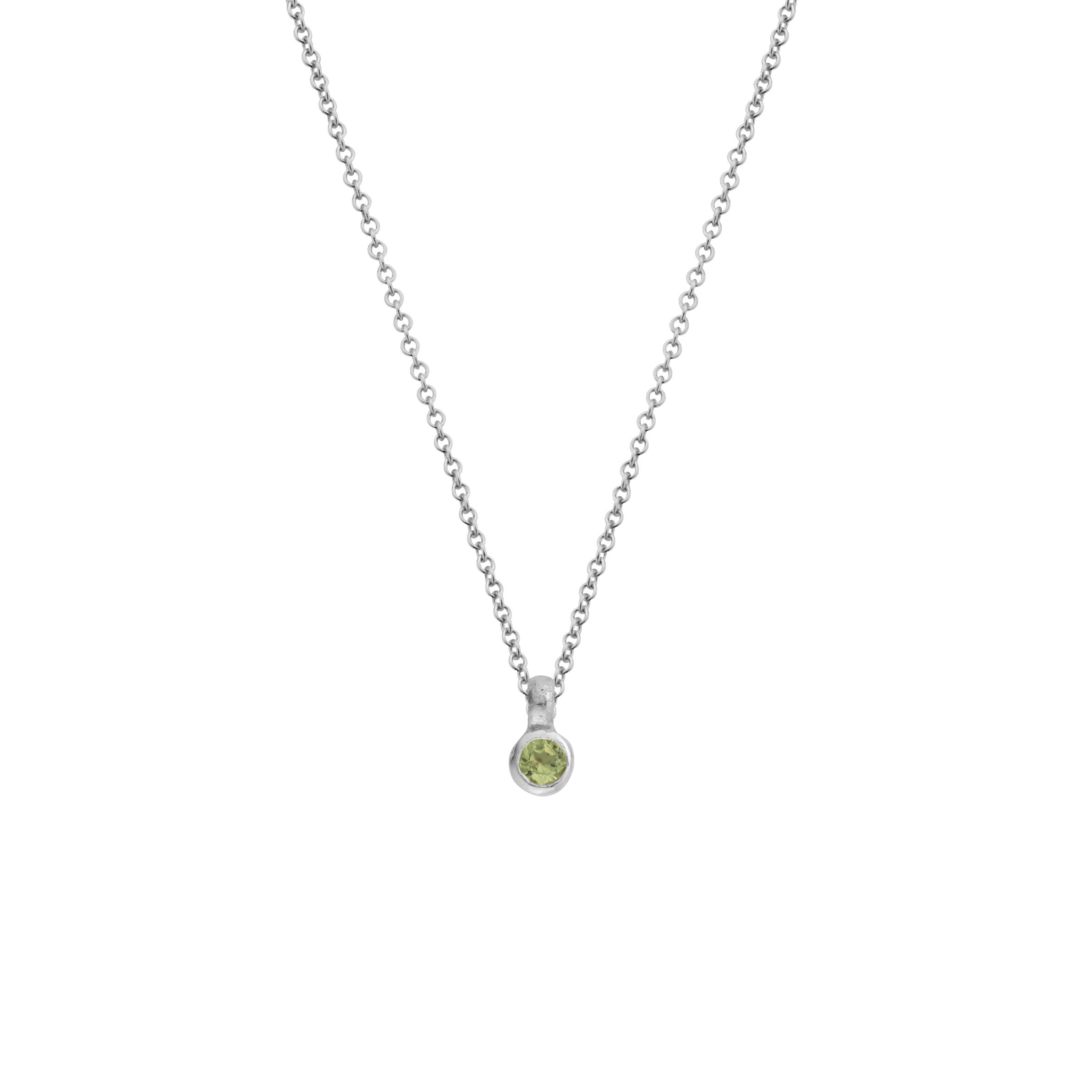 Silver Mini Peridot Necklace