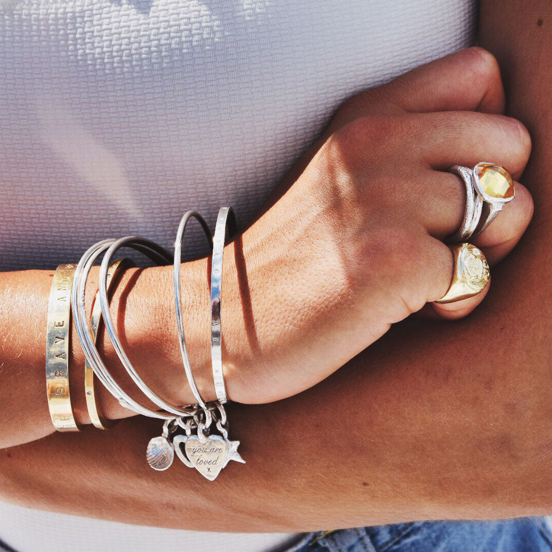 Silver Medium You Are Loved Bangle