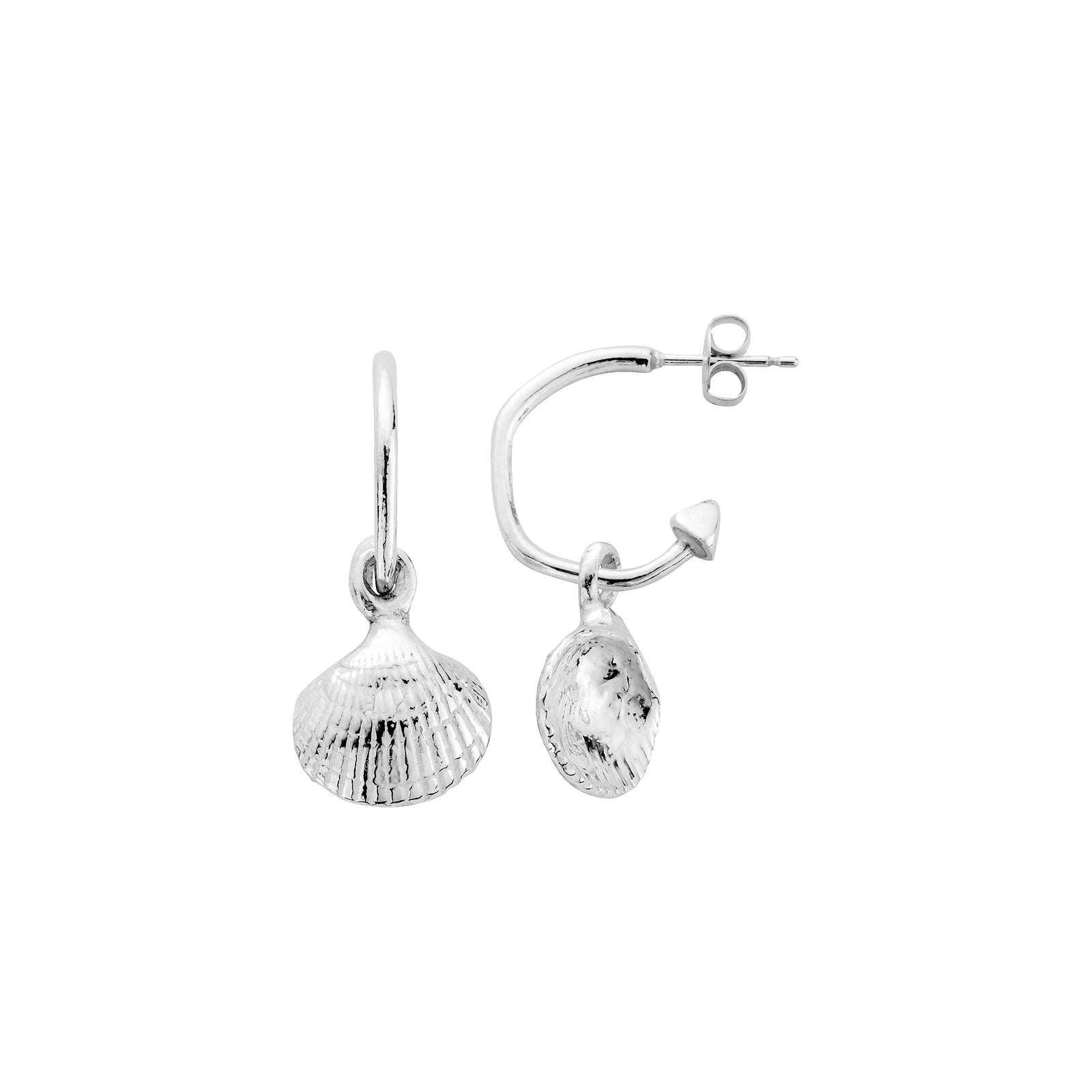 Mini Cupid Hoops With Mini Shell Charms
