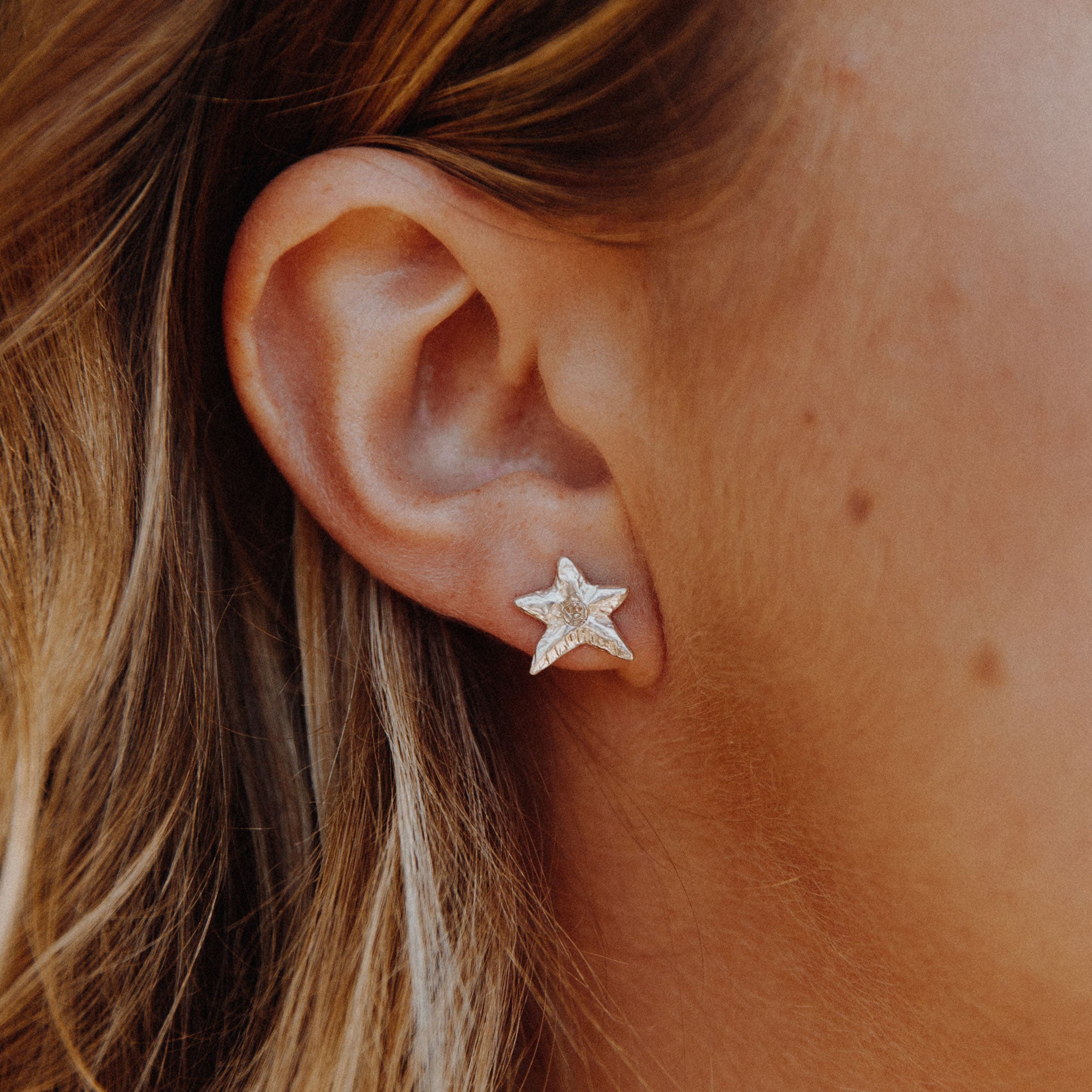 Silver Mini Star Stud Earrings