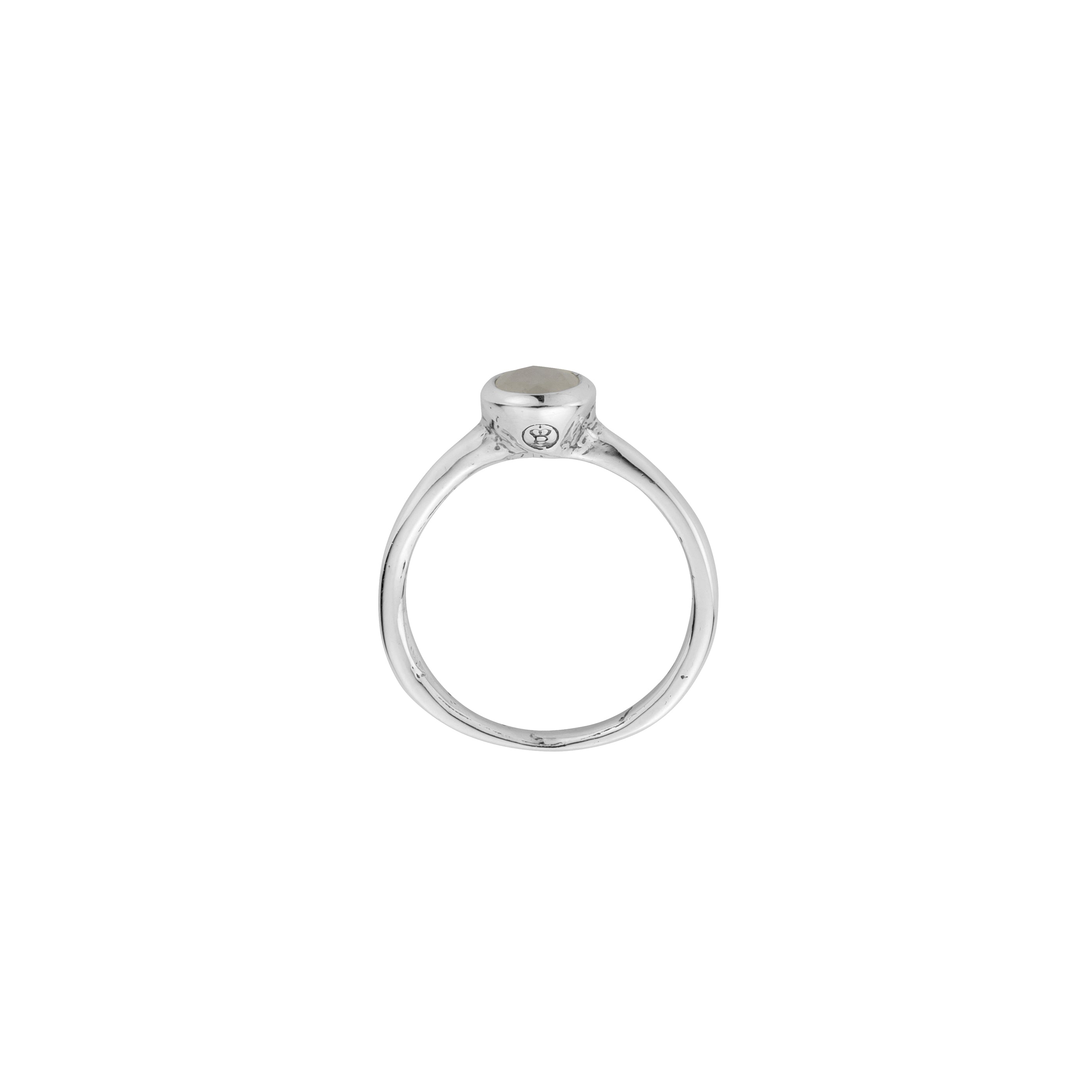 Silver Moonstone Baby Stone Ring
