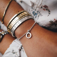 Silver Mini Open Circle Chain Bracelet