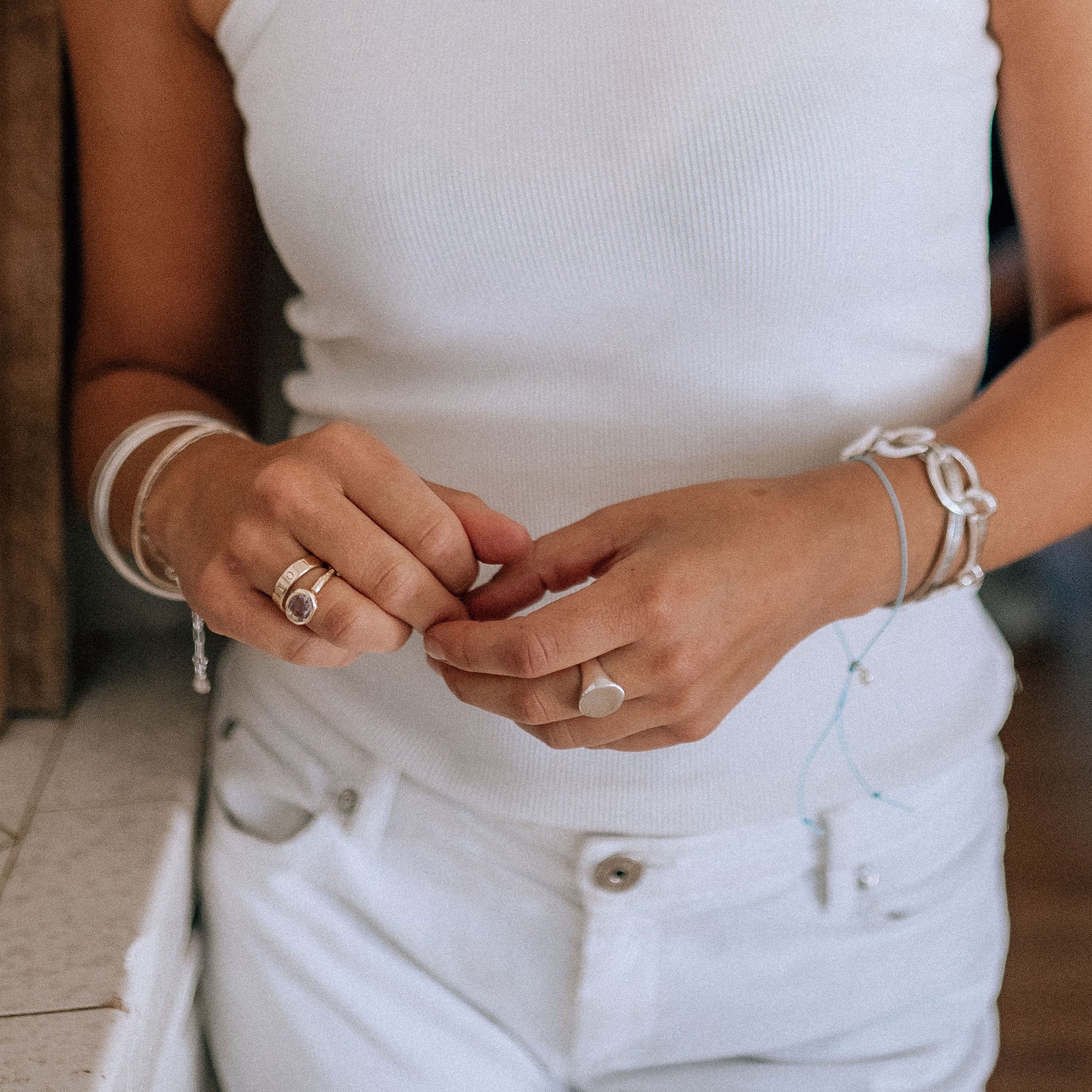 Silver Oval Signet Ring