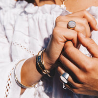 Silver Pebble Signet Ring