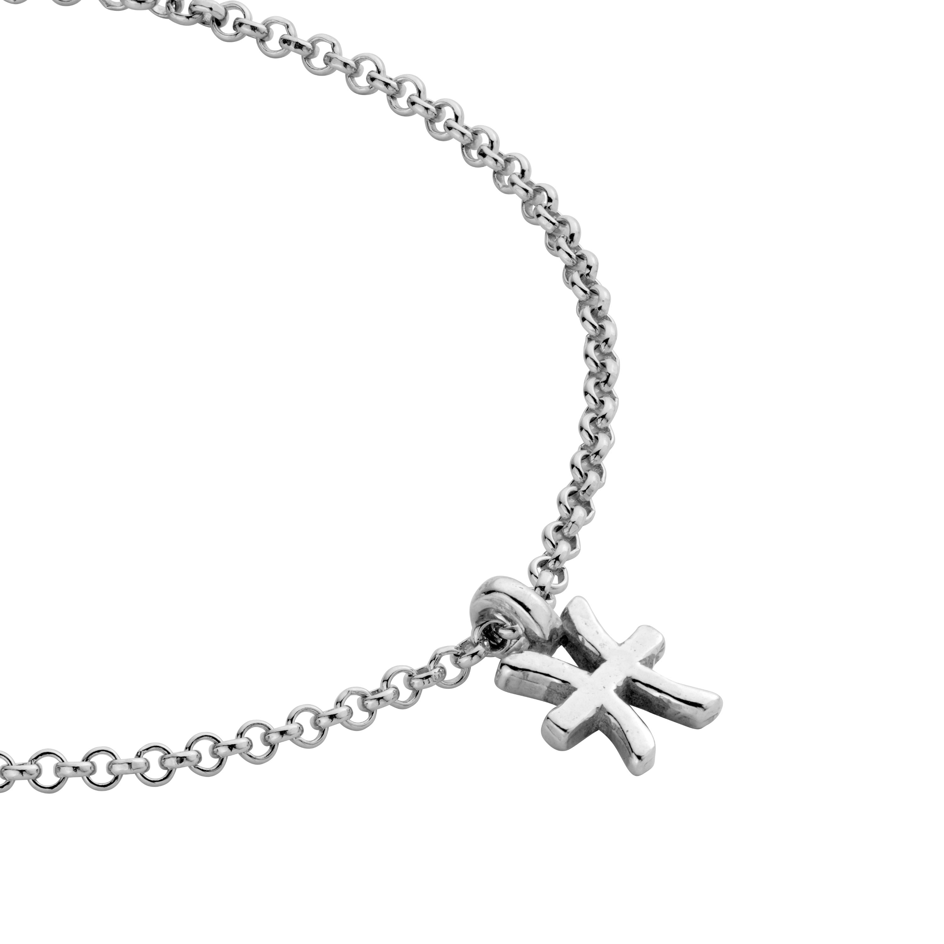 Silver Pisces Mini Horoscope Chain Bracelet