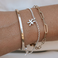 Silver Pisces Mini Horoscope Chain Bracelet