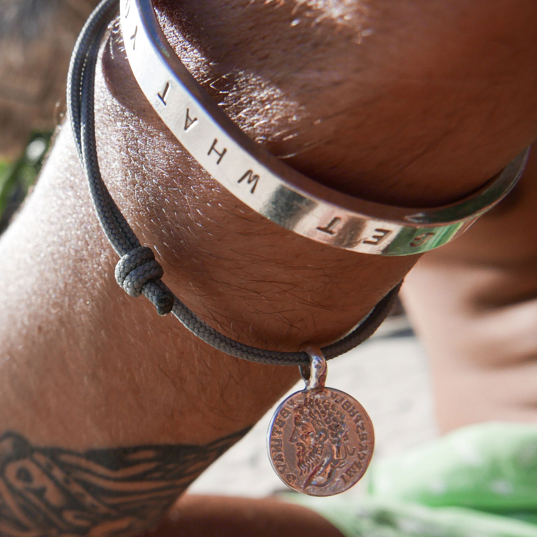 Silver Medium Roman Coin Sailing Rope