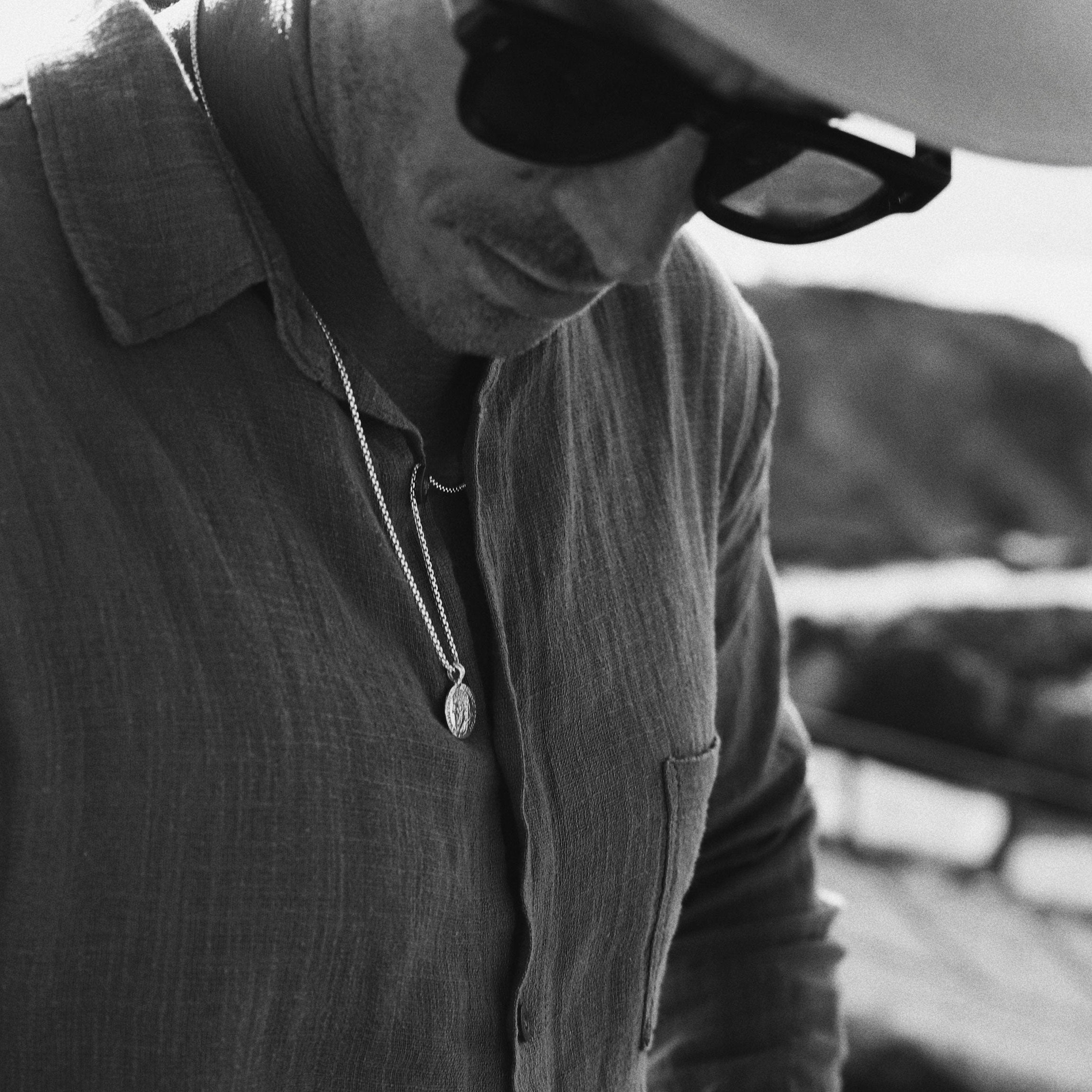 Silver Medium Roman Coin Necklace