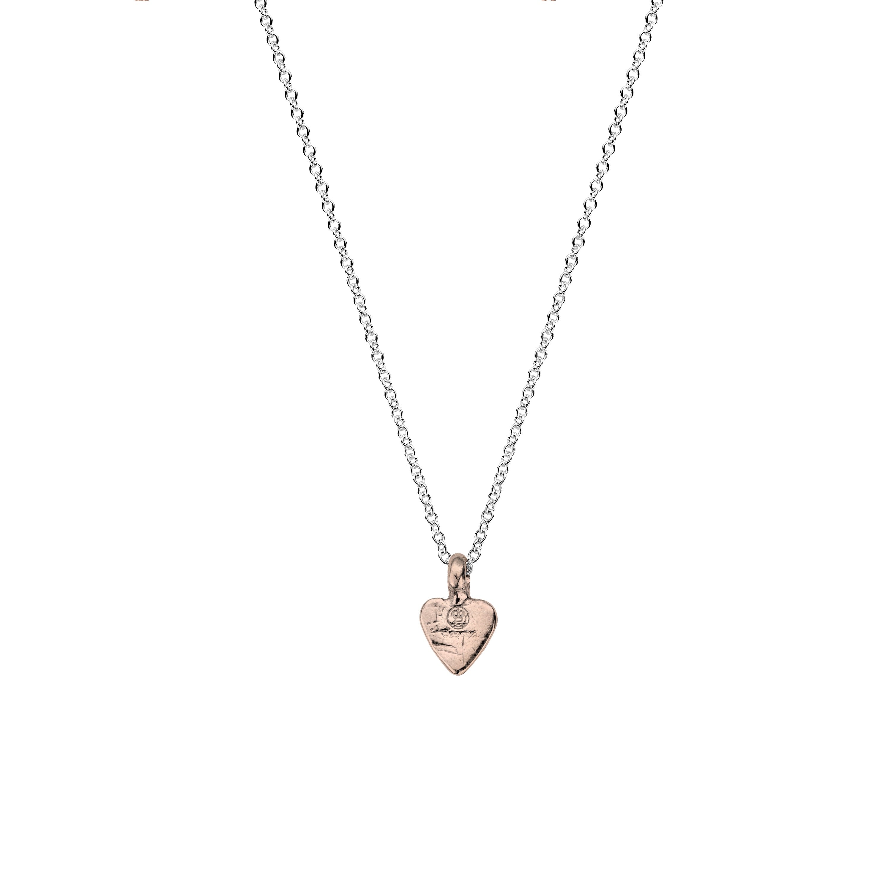 Silver & Rose Gold Baby Heart Necklace