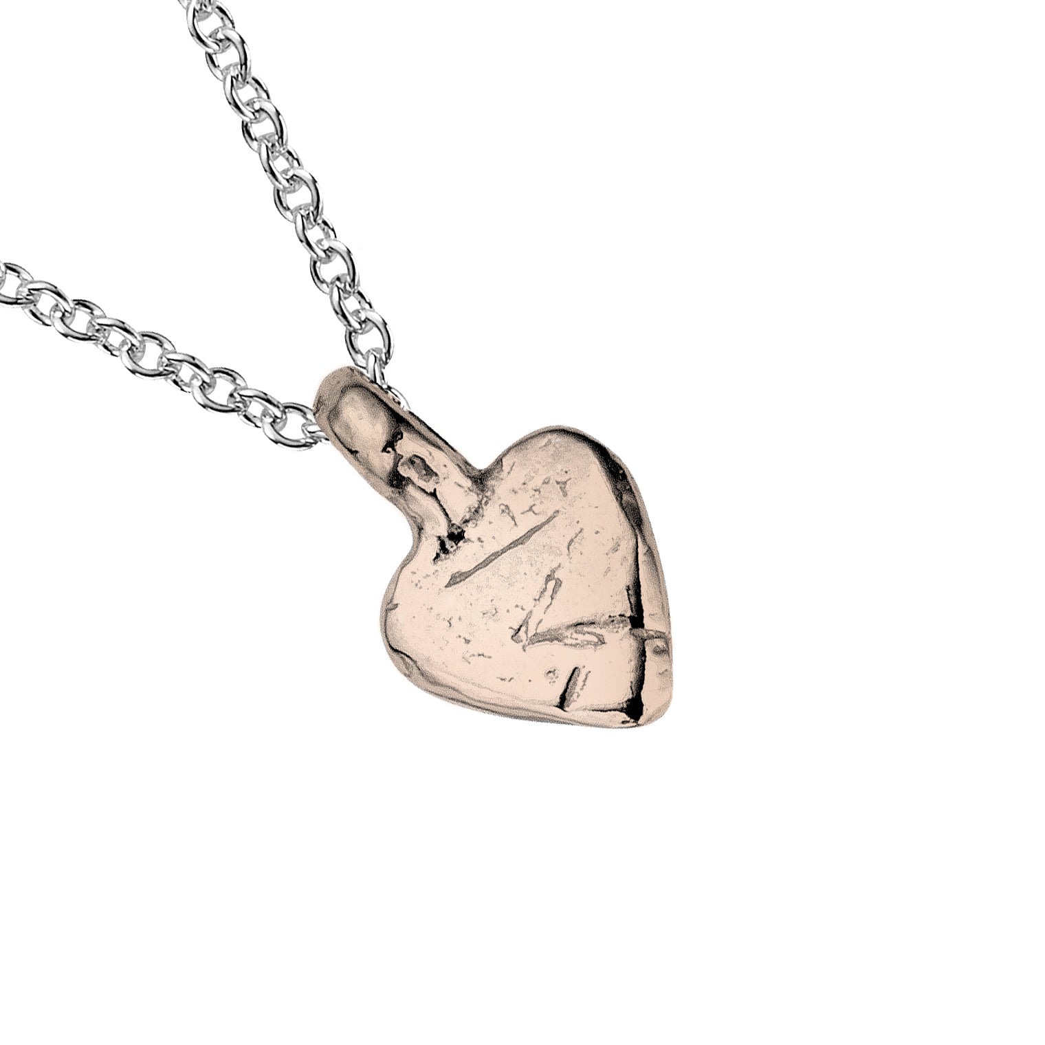 Silver & Rose Gold Baby Heart Necklace