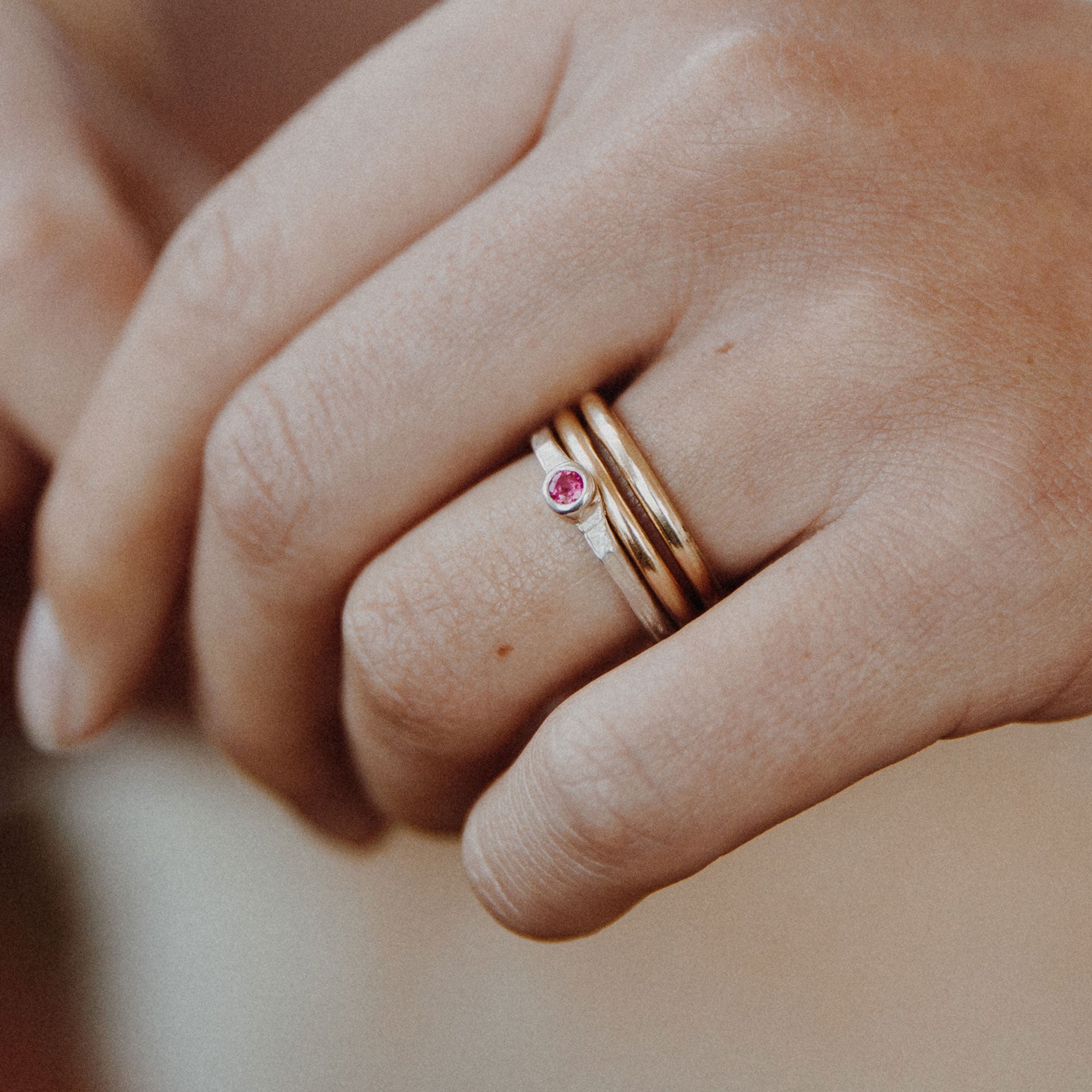 Silver Ruby Promise Ring