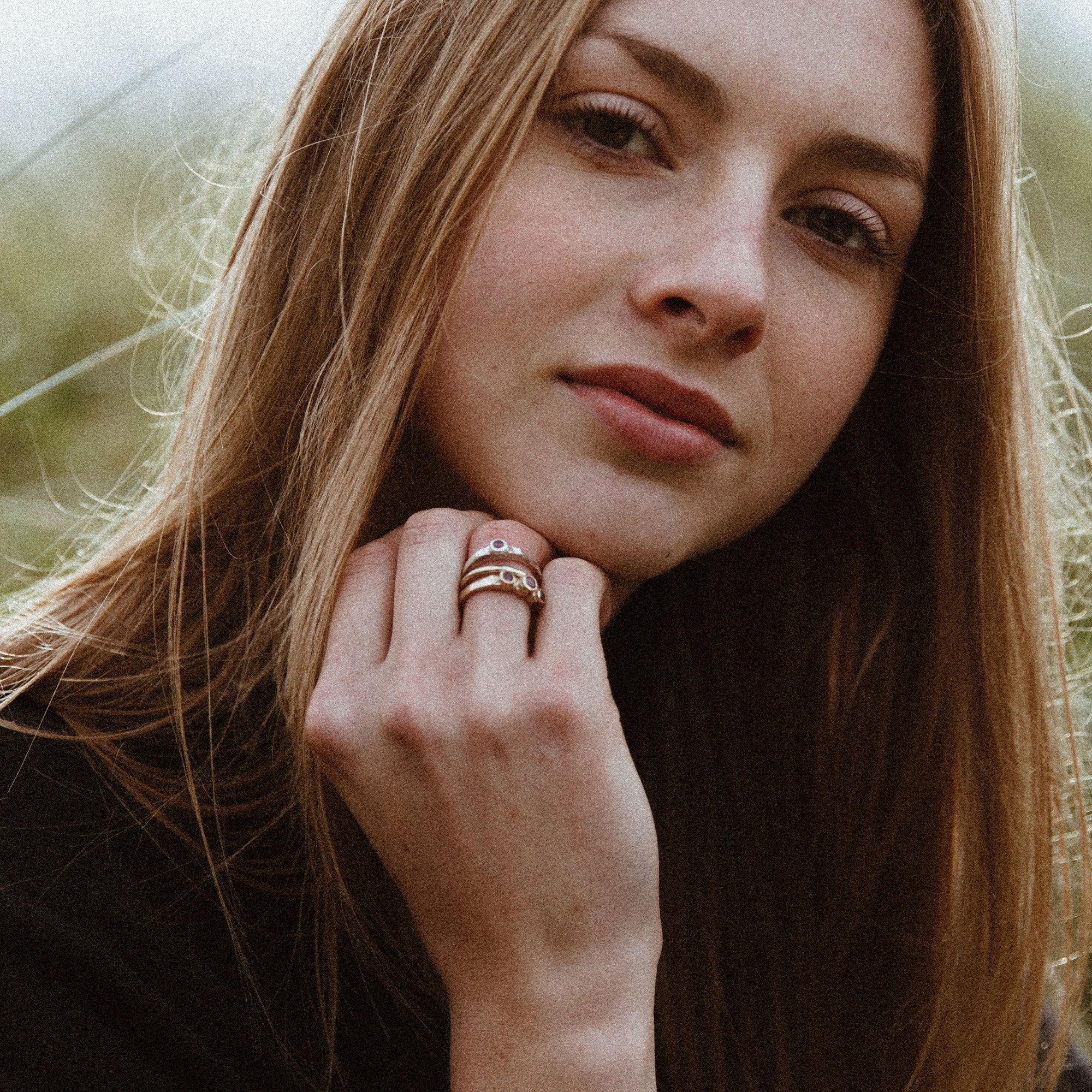 Silver Ruby Promise Ring