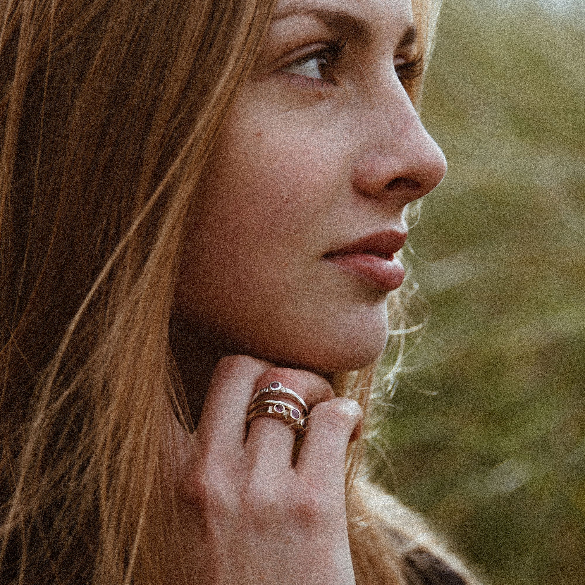 Silver Ruby Promise Ring