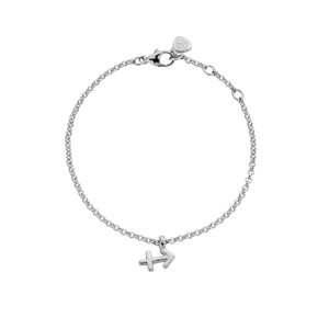 Silver Sagittarius Mini Horoscope Chain Bracelet