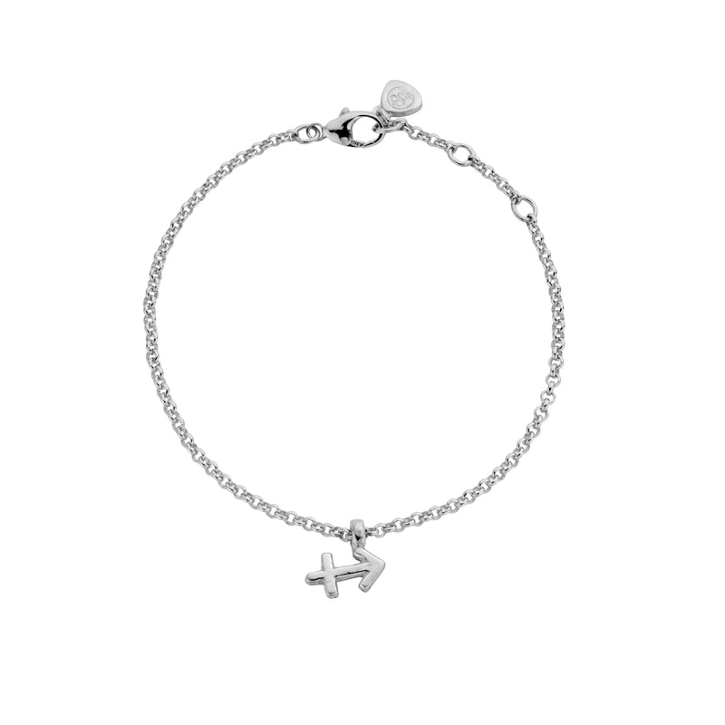 Silver Sagittarius Mini Horoscope Chain Bracelet