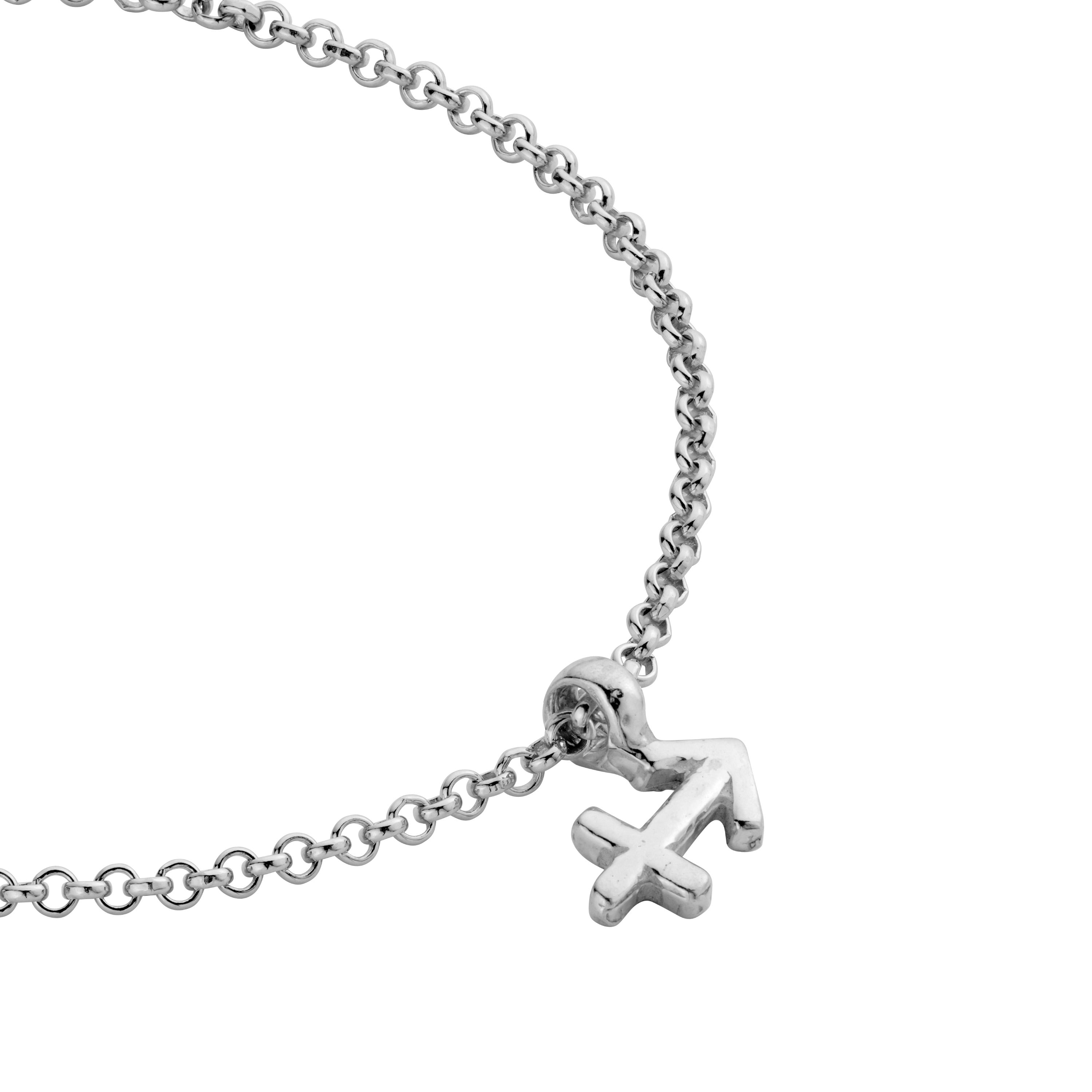Silver Sagittarius Mini Horoscope Chain Bracelet
