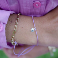 Silver Smiley Face Cord Bracelet