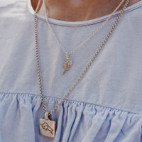 Silver Mini Best Friend Split Heart Necklace