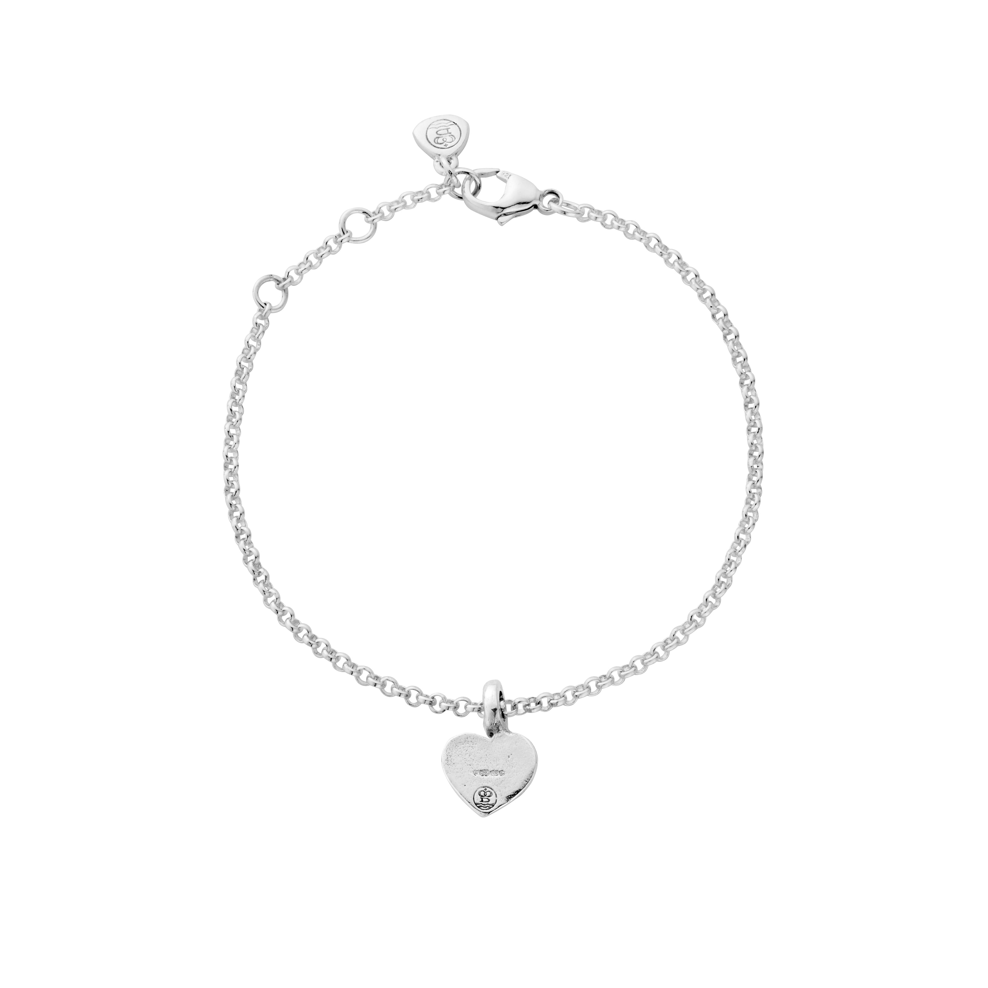Silver Think of Me Heart Chain Bracelets