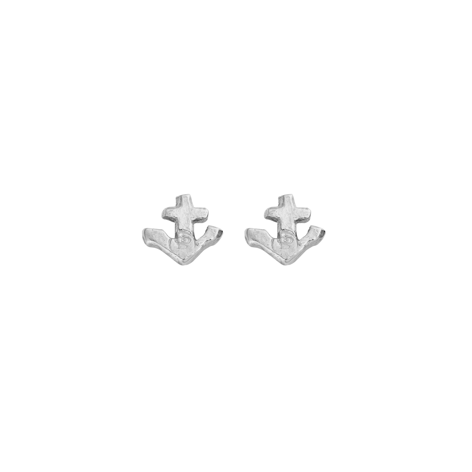 Silver Tiny Anchor Ear Charm Set