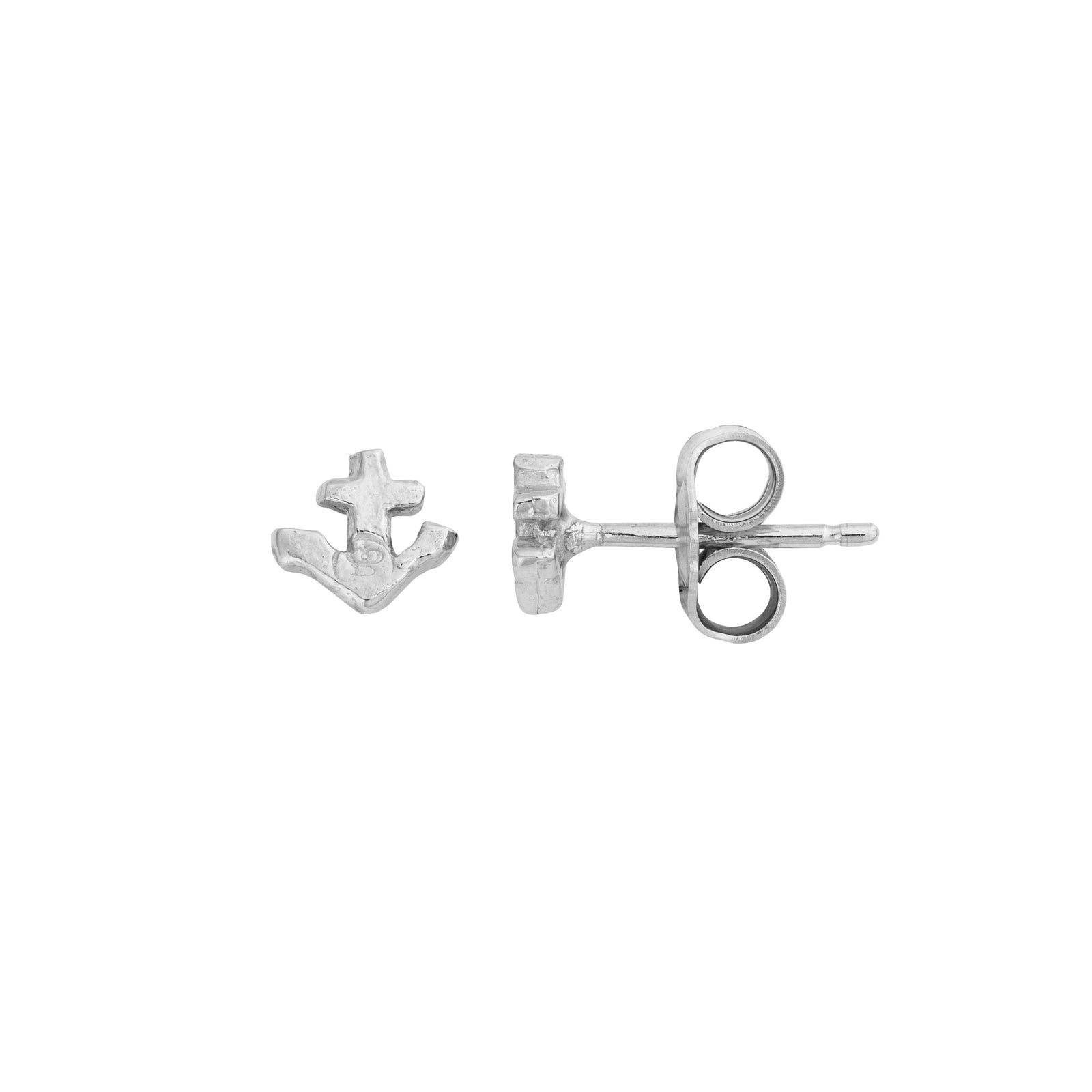 Silver Tiny Anchor Ear Charm Set