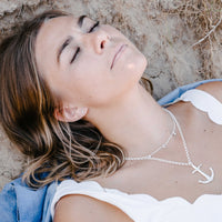 Silver Tiny Anchor Ear Charm Set