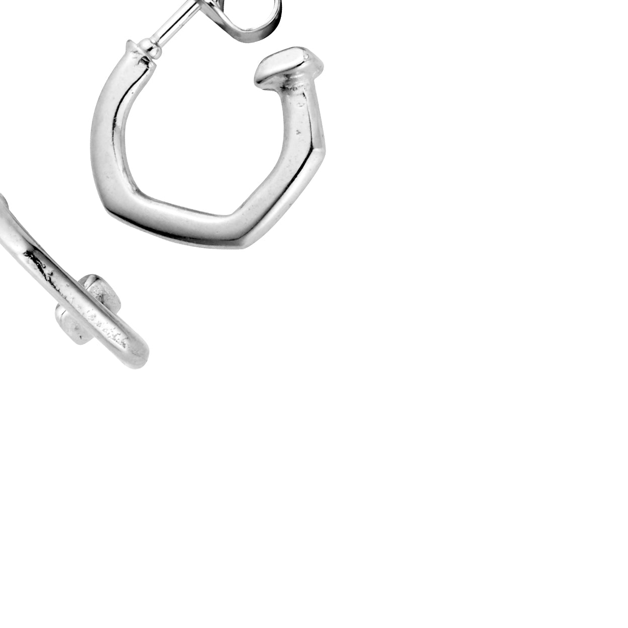 Silver Single Tiny Cupid Hoop Earring