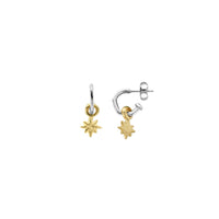 Tiny Cupid Hoops With Gold Baby North Star Charms
