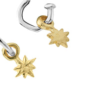 Tiny Cupid Hoops With Gold Baby North Star Charms