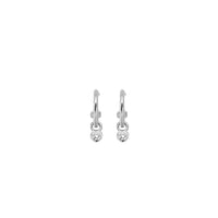 Silver Tiny Cupid Hoops With Mini Diamond Earring Charms