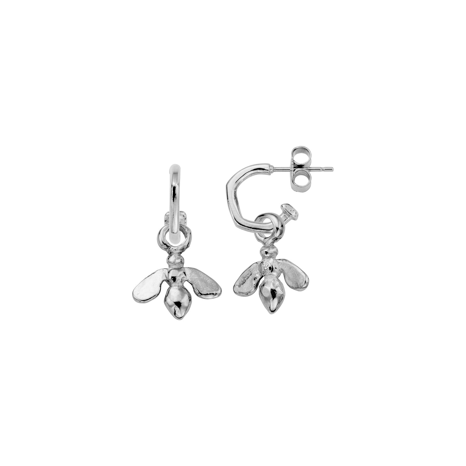Tiny Cupid Hoops With Mini Honey Bee Charms