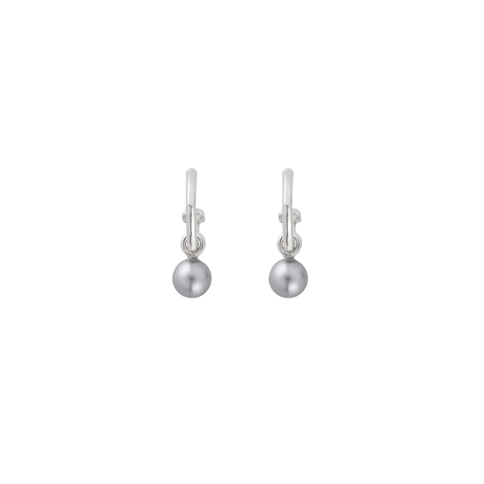 Tiny Cupid Hoops With Mini Petrol Pearl Earring Charms