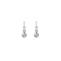 Tiny Cupid Hoops With Mini Petrol Pearl Earring Charms
